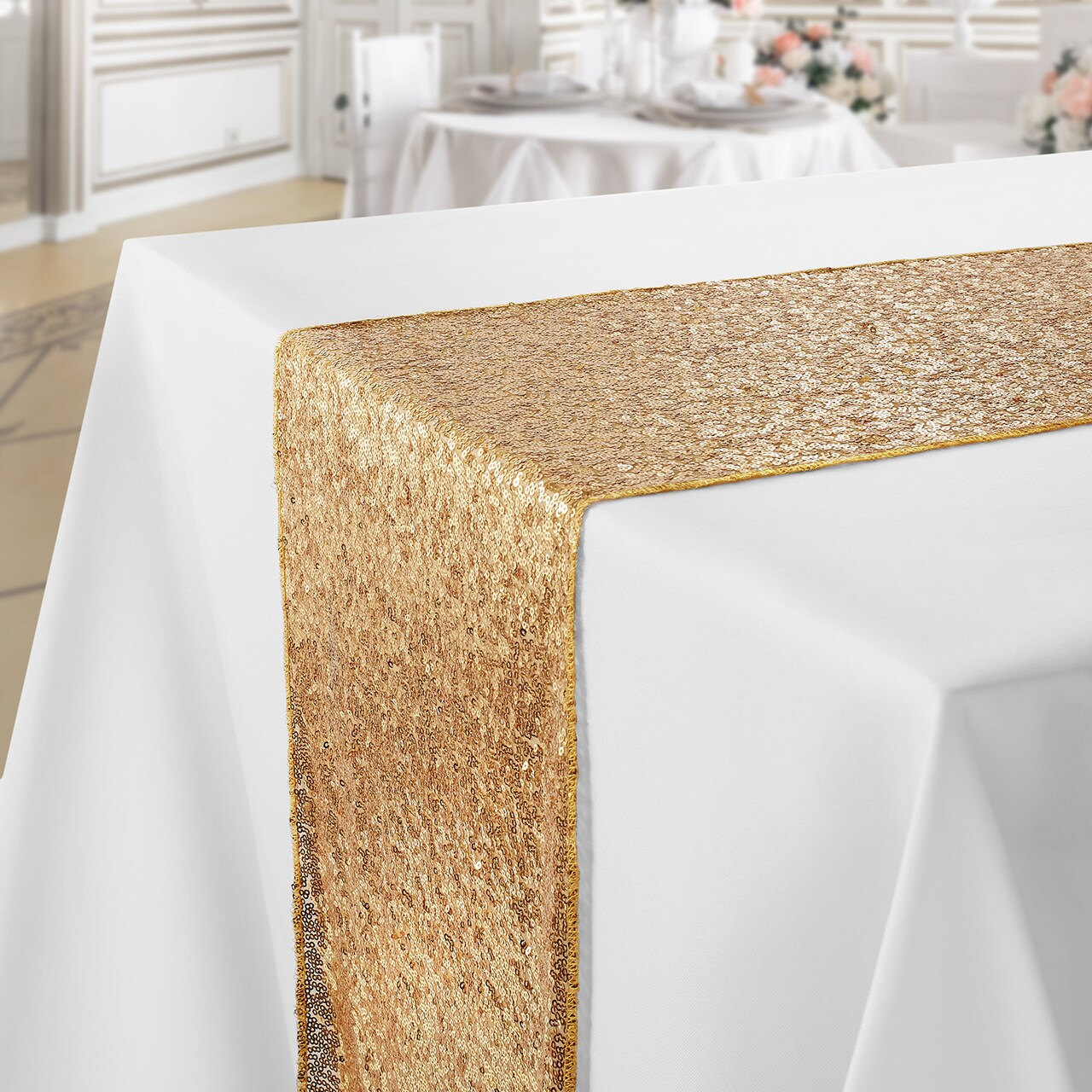 Lann's Linens Sequin Tablecloths, Overlay Covers and Table Runners